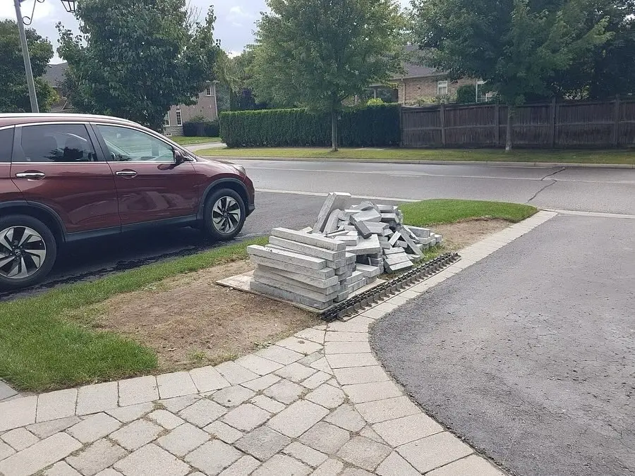 Brick disposal and sod installation from last week
